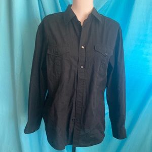 Black men’s cotton western style shirt